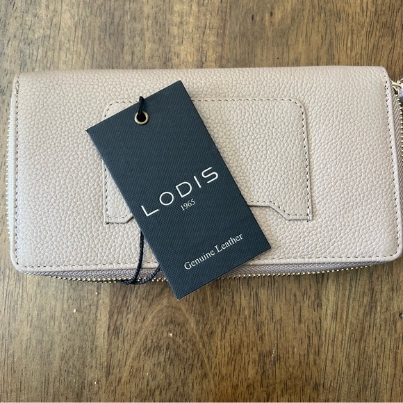 Lodis Cream Textured Leather Wallet - Picture 4 of 7